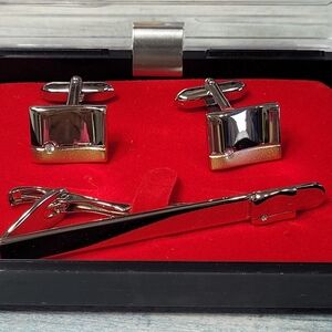 Giorgio Bissoni Cufflinks and Tie Clip Set
